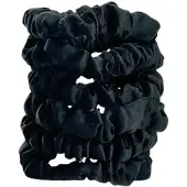 Yuaia Haircare Yuaia 6-pak Soft Satin Scrunchies Small Black 6 stk.