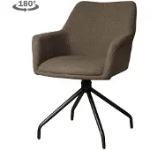 Tower Living Eetkamerstoel Ortana Alpine - Donkerbruin Stof - 61x61x84cm