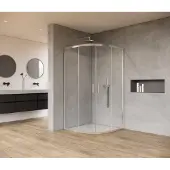 Marenza Casus Douchecabine - 100x100x200cm - kwartrond - helder glas - profiel - chroom SAO2142-CH100x100