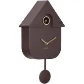 Karlsson Modern Cuckoo Wandklok | Met Koekoeksklok | 21.5x41x8.5cm | Earth bruin