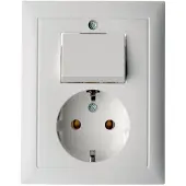 Hager Berker S1 Combinatieschakelaar Stopcontact Polair Wit Mat - 6143561949
