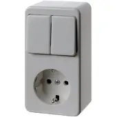 Hager Berker Opbouwcombinatieschakelaar wandcontactdoos - 61479449