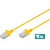 Digitus DK-1618-015S-Y-10 Patchkabel CAT 6 U-UTP Slim 15m Gelb 10 Stück