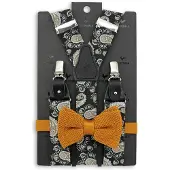 Sir Redman SR20045 ( SRCOMBI20045B ) bretels combi pack Pedro Paisley zwart