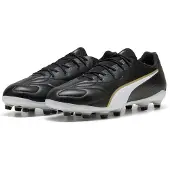 Puma King 20 Match Gras / Kunstgras Voetbalschoenen (MG) Zwart Wit Goud