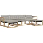 vidaXL Buiten bank set 6 st Wit en Lichtgrijs