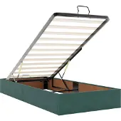 vidaXL Ottomanbed met matras en LED-verlichting, donkergroen, 200 x 200 cm, fluweel