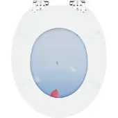 vidaXL Toiletbril Blauw 44 x 38 cm Bewerkt hout
