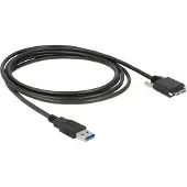 DeLOCK 83599 USB-kabel USB-A stekker, USB-micro-B stekker 3.00 m Zwart