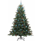 vidaXL Kunstkerstboom Groen 210 cm PVC en Metaal en Plastic