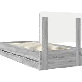 vidaXL Bedframe met lade Grijs Sonoma 100 x 200 cm Ingenieurshout