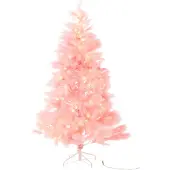 J-Line kerstboom 400 Led Pampa - metaal - roze