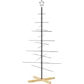 vidaXL Metalen kerstboom Zwart 89 cm Poedercoated staal