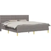 vidaXL Bedframe met matras met hoofdeinde Taupe 200 x 200 cm Stof
