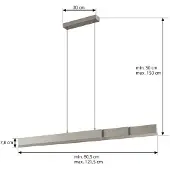 LUCANDE Hanglampe , Torven, dimbare, Metallic, Woonkamer, Metaal, Modern