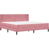 vidaXL Bedframe met matras Roze 180 x 200 cm fluweel