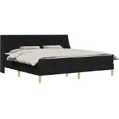 vidaXL Bedframe met matras met hoofdeinde Zwart 180 x 200 cm Polyester