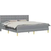 vidaXL Bedframe met matras met hoofdeinde Lichtgrijs 180 x 200 cm Stof