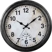 IvoQ Retro Wandklok – 40 cm – Waterdicht – Stille Quartz Klok – Met Thermometer