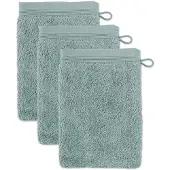 Unyqoos Luxueuze Set van 3 Zachte Katoenen Washandjes met Praktische Ophanglus