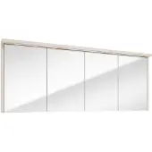 Fontana Grado spiegelkast met verlichting 157cm 4 deuren warm linnen