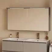 Fontana Grado spiegelkast met verlichting 117cm 2 deuren taupe