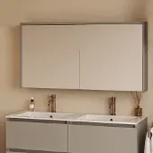 Fontana Basic spiegelkast 117cm met 2 deuren taupe