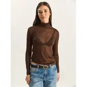 Bianco Aangesloten Lange Mouwen Colblouse