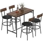 HOMCOM Bartafelset Staal, MDF 110L x 55B x 90H cm Bruin