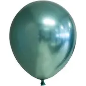 Wefiesta ballonspiegel chroom 13 cm latex groen 100 stuks