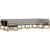 vidaXL Buiten bank set 7 st Wit en Lichtgrijs