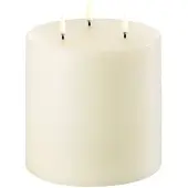 Uyuni LED kaars ivoor - 15 x 15 cm - Led Rustieke Kaars ivoor Kleur - echt Kaars Was met 3D Vlam Hoogte 15 cm - ledkaars XL & Timer