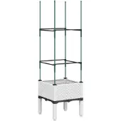 vidaXL Plantenbak met latwerk 160x120x142,5 cm polypropeen zwart
