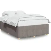 vidaXL Bedframe zonder matras stof taupe 160x200 cm