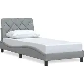 vidaXL Bedframe zonder matras stof zwart 180x200 cm