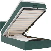 vidaXL Ottoman bed met matras en LED's 180x200 cm fluweel donkergroen
