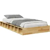 vidaXL Bedframe zonder matras 140x190 cm massief hout eiken