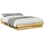 vidaXL Bedframe zonder matras 150x200 cm massief hout eiken
