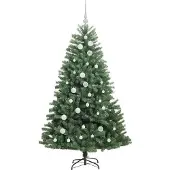 vidaXL Kunstmatige Hinged Kerstboom Groen 150 cm PVC en Metalen