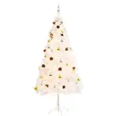 vidaXL Kunstkerstboom met verlichting en kerstballen 180 cm wit