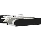 vidaXL Bedframe zonder matras 200x200 cm bewerkt hout zwart eikenkleur