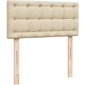 vidaXL Boxspring met matras stof crèmekleurig 200x200 cm