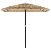 vidaXL Parasol met LED's en stalen paal 248x248x248 cm bruin
