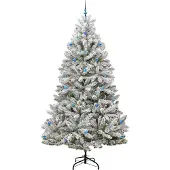 vidaXL Kunstkerstboom met 300 LED Groen en Wit 270 cm PVC en Metalen