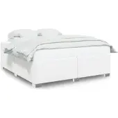 vidaXL Bedframe kunstleer wit 180x200 cm