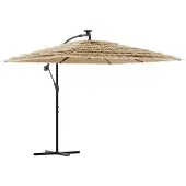 vidaXL Parasol met stalen paal 290x290x238 cm wit