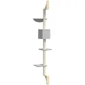 vidaXL Kattenmeubel wandgemonteerd met krabpaal 187 cm lichtgrijs