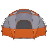vidaXL Koepeltent met dak Grijs en Oranje 475 x 475 x 235 cm taft