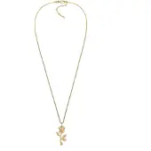 Elli - Halsketting - dames collier met roos hanger verguld in 925 sterling zilver, collier ketting met roos hanger voor dames, dames collier lengte 45cm - Dames