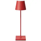 Sigor Oplaadbare tafellamp Nuindie, 38 cm, USB-C, vuurrood, rond, 2,2W, FlexMood, 2200K/2700K, IP54, CRI 85, dimbaar